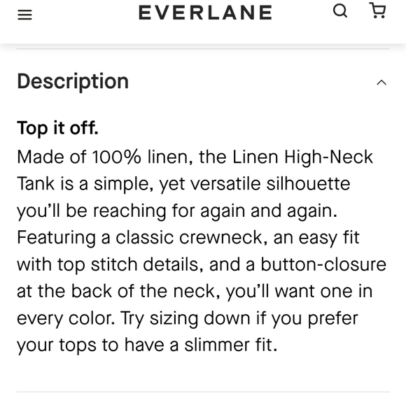 NWT EVERLANE The Linen High-Neck Tank - Picture 11 of 11